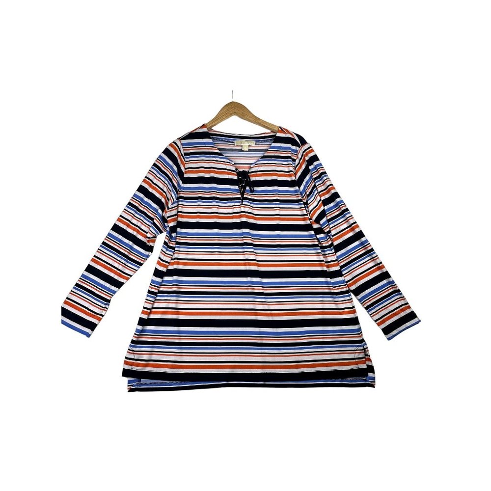 Michael Kors Long Sleeve Striped Shirt‎ sz 1X Multicolor